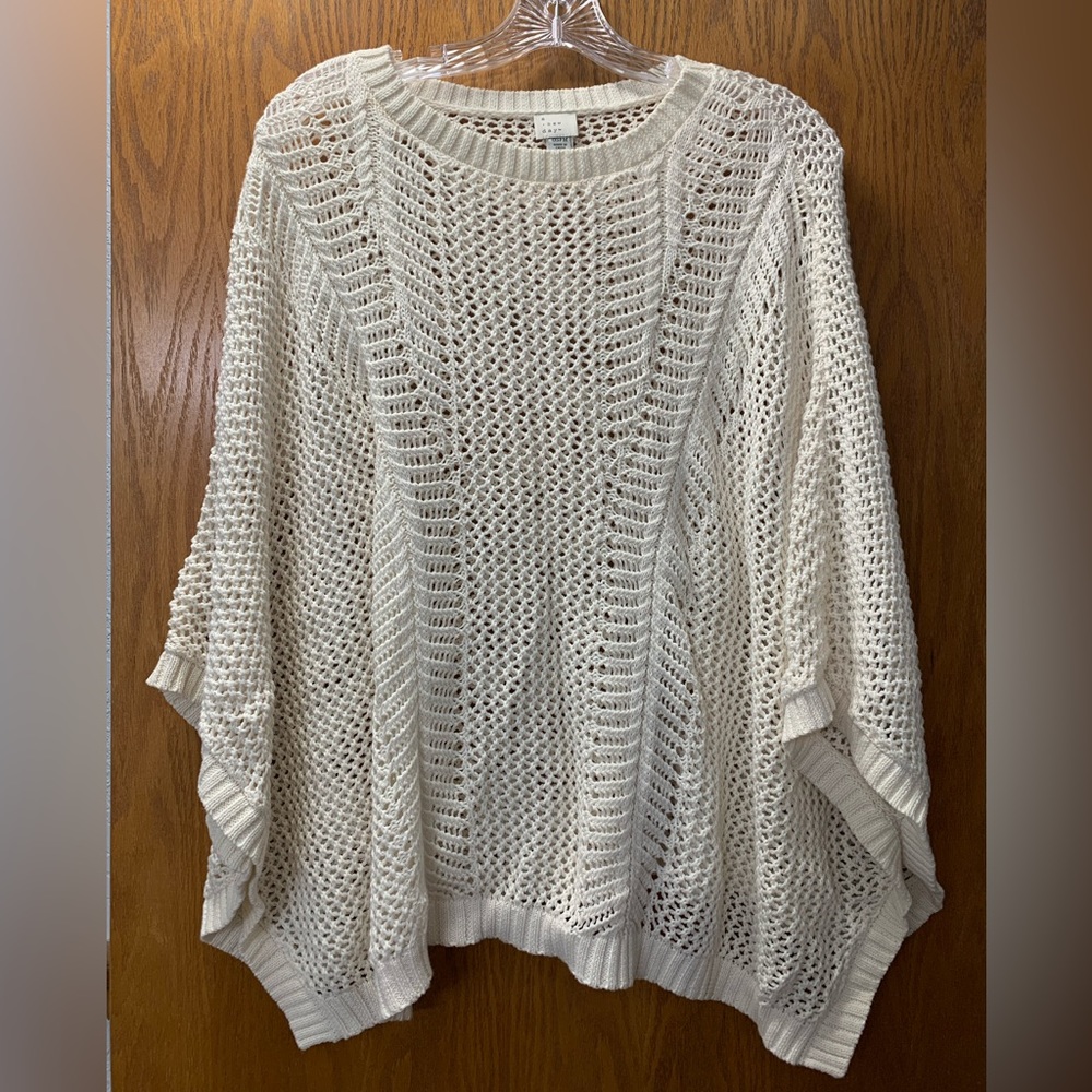 Cream Crochet Poncho